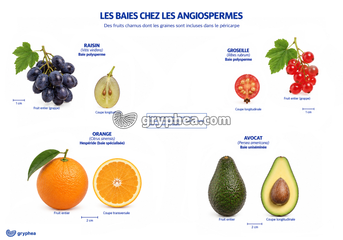 Les baies chez les Angiospermes - planche 1 - gryphea.com